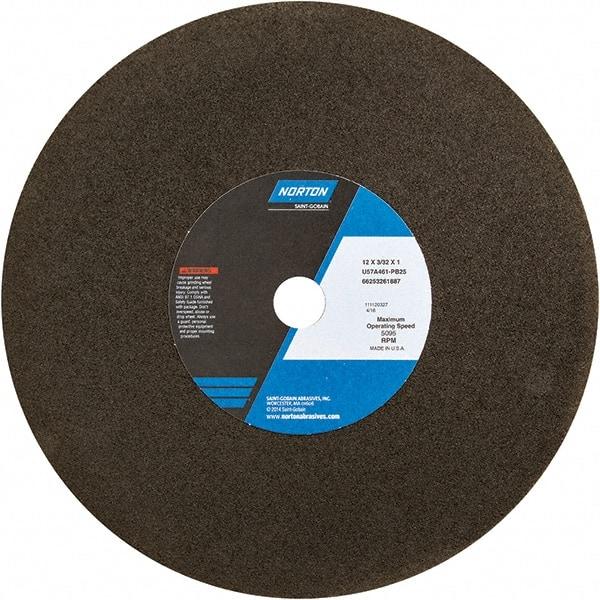 Norton - 12" Aluminum Oxide Cutoff Wheel - 3/32" Thick, 1" Arbor - Exact Tool & Supply