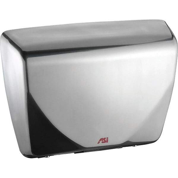 ASI-American Specialties, Inc. - 2200 Watt Satin Stainless Steel Finish Electric Hand Dryer - 100-240 Volts, 18.3 Amps, 14-7/16" Wide x 10-13/16" High x 3-15/16" Deep - Exact Tool & Supply