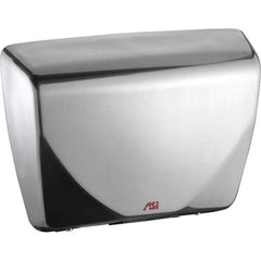 ASI-American Specialties, Inc. - 2200 Watt Satin Stainless Steel Finish Electric Hand Dryer - 100-240 Volts, 18.3 Amps, 14-7/16" Wide x 10-13/16" High x 3-15/16" Deep - Exact Tool & Supply