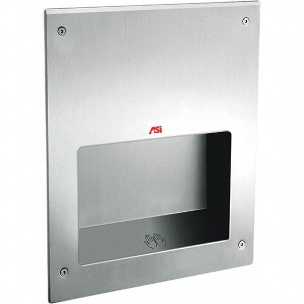 ASI-American Specialties, Inc. - 1000 Watt Satin Stainless Steel Finish Electric Hand Dryer - 208-240 Volts, 5.2 Amps, 12-5/8" Wide x 15-3/4" High x 5-1/2" Deep - Exact Tool & Supply