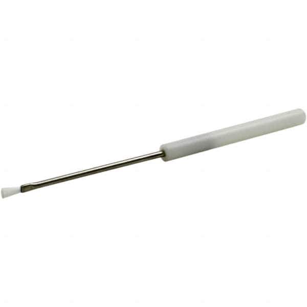 Brush Research Mfg. - 1" Angle/Flat Nylon Electronic Applicator Brush - 1/32" Bristle Length, 6-1/4" Plastic Dowel Handle - Exact Tool & Supply