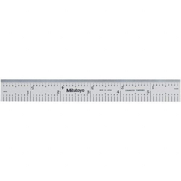 Mitutoyo - Steel Rules Length (Inch): 6 Length (mm): 150.00 - Exact Tool & Supply