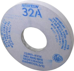 Norton - 14" Diam x 5" Hole x 1-1/2" Thick, K Hardness, 60 Grit Surface Grinding Wheel - Aluminum Oxide, Type 5, Medium Grade, 1,800 Max RPM, Vitrified Bond, One-Side Recess - Exact Tool & Supply