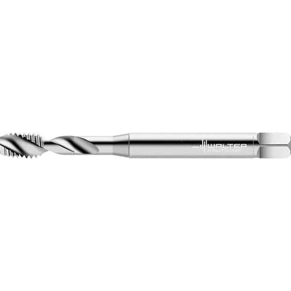 Walter-Prototyp - 3/8-16 UNC 2 Flute 2B Semi-Bottoming Spiral Flute Tap - High Speed Steel, Bright Finish, 100mm OAL, Right Hand Flute, Right Hand Thread - Exact Tool & Supply