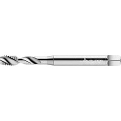 Walter-Prototyp - 3/8-16 UNC 2 Flute 2B Semi-Bottoming Spiral Flute Tap - High Speed Steel, Bright Finish, 100mm OAL, Right Hand Flute, Right Hand Thread - Exact Tool & Supply