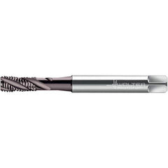 Walter-Prototyp - #1-72 UNF 3 Flute 2B/3B Semi-Bottoming Spiral Flute Tap - High Speed Steel, TiAlN Finish, 45mm OAL, Right Hand Flute, Right Hand Thread, Series TC117 - Exact Tool & Supply