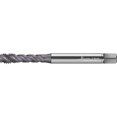 Walter-Prototyp - #8-32 UNC 3 Flute 2BX Semi-Bottoming Spiral Flute Tap - High Speed Steel, TiAlN Finish, 63mm OAL, Right Hand Flute, Right Hand Thread, Series TC142 - Exact Tool & Supply