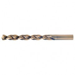 #41 RHS / RHC HSS-CO 8% (M42) 135 Degree Split Point Q-Cobalt Wide Land Parabolic Jobber Drill - Straw / Gold Oxide - Exact Tool & Supply