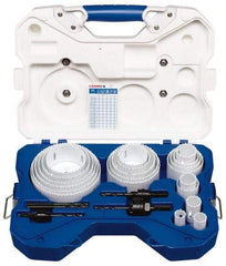 Lenox - 26 Piece, 3/4" to 4-3/4" Saw Diam, Contractor's Hole Saw Kit - Bi-Metal, Pilot Drill Model No. 56PD, Includes 20 Hole Saws - Exact Tool & Supply