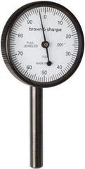 TESA Brown & Sharpe - 0.2 Inch Range, 0.001 Inch Dial Graduation, Dial Test Indicator - 1-1/2 Inch, 0-100 Dial Reading - Exact Tool & Supply