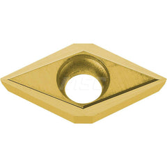 Kyocera DCGT 3251FNZ PV7020 Grade PVD Cermet, 7 Degree, Diamond, Positive Rake Angle, Neutral Turning Insert for Light Interruption and Medium in (P) Carbon/Alloy Steel