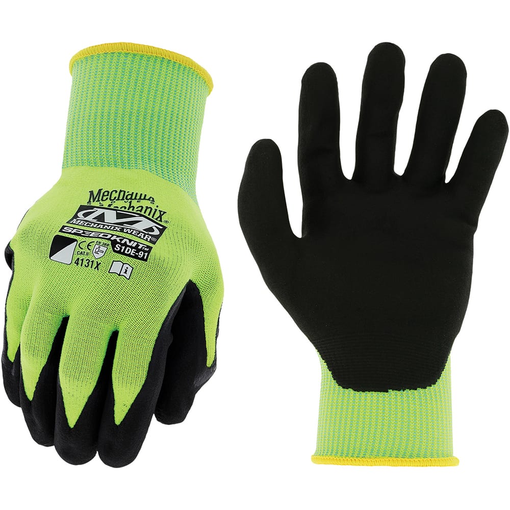 Mechanix Wear - Size M (8) Nitrile Coated Nylon High Visibility Work Gloves - Exact Tool & Supply