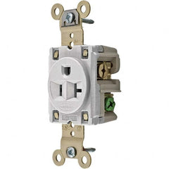 Hubbell Wiring Device-Kellems - 125V 20A NEMA 5-20R Industrial Grade White Straight Blade Single Receptacle - Exact Tool & Supply
