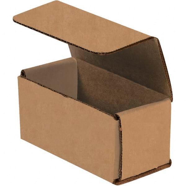 Made in USA - Pack of (50), 2" Wide x 4" Long x 2" High Corrugated Shipping Boxes - Exact Tool & Supply