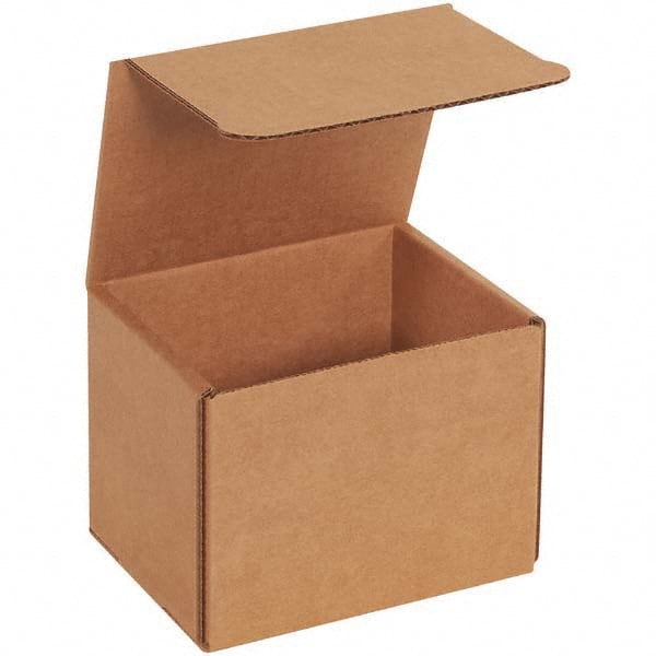 Made in USA - Pack of (50), 4" Wide x 5" Long x 4" High Corrugated Shipping Boxes - Exact Tool & Supply