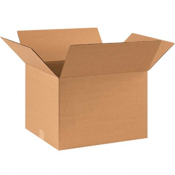 Made in USA - Pack of (25), 14-3/4" Wide x 17-1/2" Long x 12-1/2" High Corrugated Shipping Boxes - Exact Tool & Supply