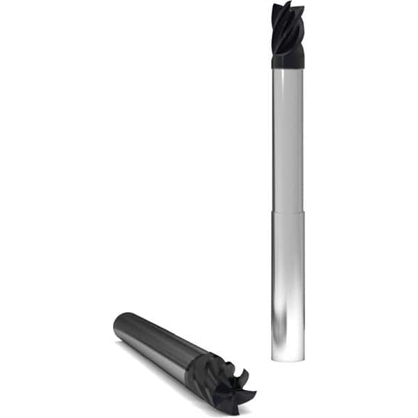 Corner Radius End Mill: 3/8″ Dia, 1/2″ LOC, 0.02″ Radius, 5 Flutes, Solid Carbide 6″ OAL, 3/8″ Shank Dia, 38 ° Helix, AlCr Coated, Corner Radius End, Series 2213