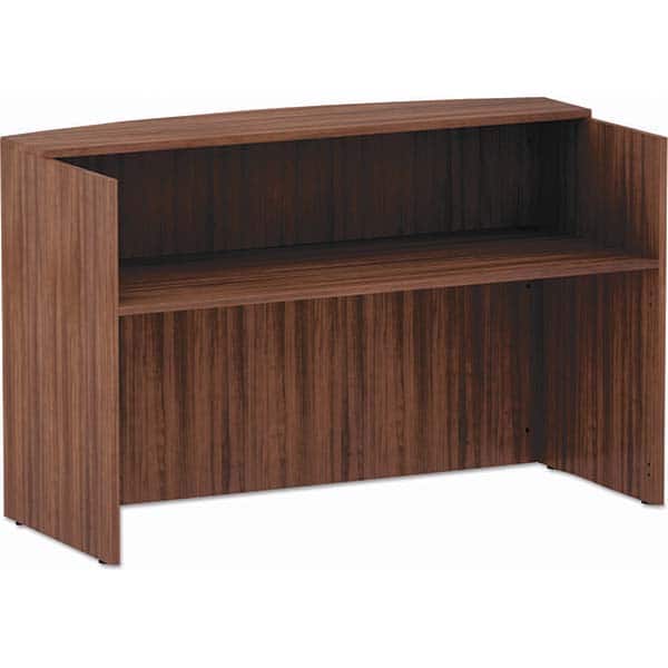 ALERA - Office Desks Type: Reception Desk Counter Color: Modern Walnut - Exact Tool & Supply