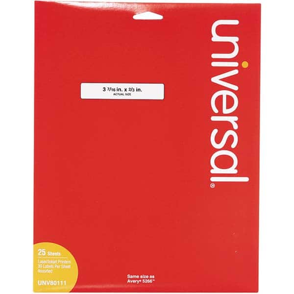 UNIVERSAL - Labels, Ribbons & Tapes Type: File Folder Label Color: White - Exact Tool & Supply