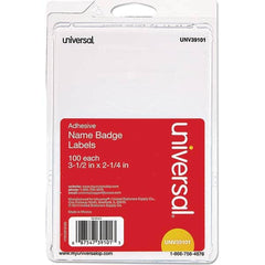 UNIVERSAL - Labels, Ribbons & Tapes Type: Badges Color: White - Exact Tool & Supply