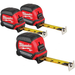 Milwaukee Tool - 25' x 1" Yellow/Black Blade Tape Measure - Exact Tool & Supply