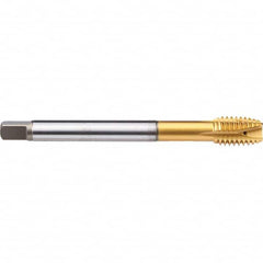 Emuge - M20x2.50 Metric 6G 0 Flute TiN Finish Cobalt Spiral Point Tap - Exact Tool & Supply