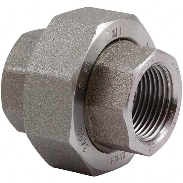 Merit Brass - Black Pipe Fittings; Type: Union ; Fitting Size: 2-1/2 (Inch); End Connections: FNPTxFNPT ; Classification: 3000 ; Material: Carbon Steel ; Finish/Coating: Mill/Oil - Exact Tool & Supply