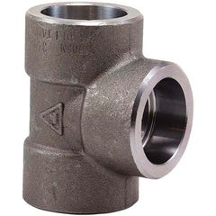 Merit Brass - Black Pipe Fittings; Type: Tee ; Fitting Size: 2-1/2 (Inch); End Connections: SOCKET X SOCKET X SOCKET ; Classification: 3000 ; Material: Carbon Steel ; Finish/Coating: Mill/Oil - Exact Tool & Supply