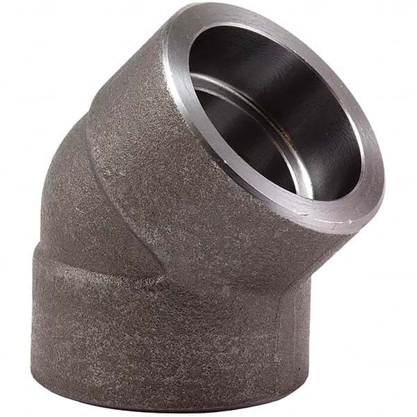 Merit Brass - Black Pipe Fittings; Type: 45 Degree Elbow ; Fitting Size: 3 (Inch); End Connections: Socket x Socket ; Classification: 3000 ; Material: Carbon Steel ; Finish/Coating: Mill/Oil - Exact Tool & Supply