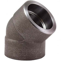 Merit Brass - Black Pipe Fittings; Type: 45 Degree Elbow ; Fitting Size: 3 (Inch); End Connections: Socket x Socket ; Classification: 3000 ; Material: Carbon Steel ; Finish/Coating: Mill/Oil - Exact Tool & Supply