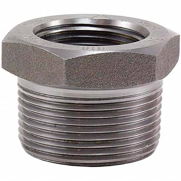 Merit Brass - Black Pipe Fittings; Type: Hex Bushing ; Fitting Size: 4 x 3 (Inch); End Connections: MNPT x FNPT ; Classification: 3000 ; Material: Carbon Steel ; Finish/Coating: Mill/Oil - Exact Tool & Supply