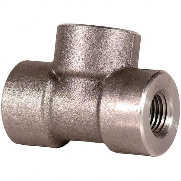 Merit Brass - Black Pipe Fittings; Type: Tee ; Fitting Size: 2-1/2 (Inch); End Connections: FNPT x FNPT x FNPT ; Classification: 3000 ; Material: Carbon Steel ; Finish/Coating: Mill/Oil - Exact Tool & Supply