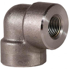 Merit Brass - Black Pipe Fittings; Type: 90 Degree Elbow ; Fitting Size: 2-1/2 (Inch); End Connections: FNPTxFNPT ; Classification: 3000 ; Material: Carbon Steel ; Finish/Coating: Mill/Oil - Exact Tool & Supply