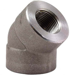 Merit Brass - Black Pipe Fittings; Type: 45 Degree Elbow ; Fitting Size: 2 (Inch); End Connections: FNPT x FNPT ; Classification: 3000 ; Material: Carbon Steel ; Finish/Coating: Mill/Oil - Exact Tool & Supply