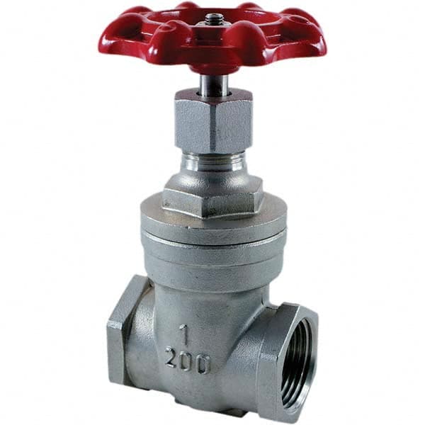 Merit Brass - Gate Valves; Type: Gate Valve ; Pipe Size: 2 (Inch); End Connections: FNPTxFNPT ; Material: 316 Stainless Steel ; Disc Style: Solid Wedge ; WOG Rating (psi): 200 - Exact Tool & Supply