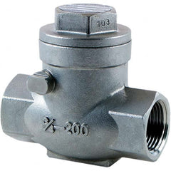 Merit Brass - Check Valves; Design: Check Swing ; Pipe Size (Inch): 2-1/2 ; End Connections: All FNPT ; Material: CF8M ; Material: CF8M ; Seal Material: Teflon - Exact Tool & Supply