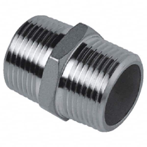 Merit Brass - 1-1/2 x 2.0669" 316 Stainless Steel Pipe Nipple - Exact Tool & Supply