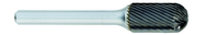 SF-3L6 -- 9mm x 19mm LOC x 6mm Shank x 6 OAL Round Nose Tree Carbide Medium Right Hand Spiral Burr - Exact Tool & Supply
