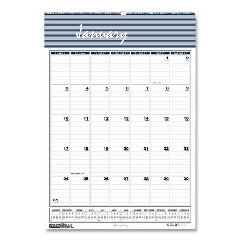 House of Doolittle - Note Pads, Writing Pads & Notebooks Writing Pads & Notebook Type: Wall Calendar Size: 12 x 17 - Exact Tool & Supply
