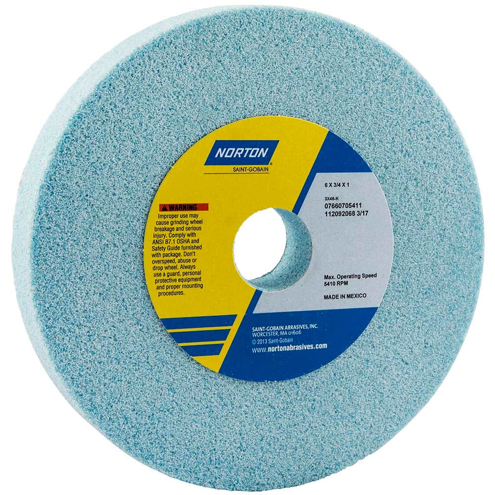 Norton - Bench & Pedestal Grinding Wheels Wheel Diameter (Inch): 6 Hole Size (Inch): 1 - Exact Tool & Supply