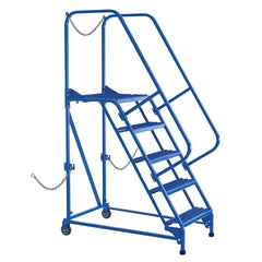 Vestil - Rolling & Wall Mounted Ladders & Platforms; Type: Rolling Ladder ; Style: Semi-Trailer Access Ladder ; Number of Steps / Rungs: 5 ; Height (Inch): 80 ; Load Capacity (Lb.): 350.000 ; Base Width (Inch): 30-1/16 - Exact Tool & Supply