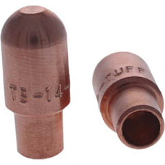 Tuffaloy - Spot Welder Tips For Use With: 4RW Cap Taper Electrode Holder Type: Male Cap B Nose (Dome) - Exact Tool & Supply