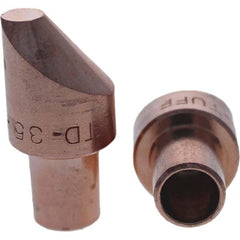 Tuffaloy - Spot Welder Tips For Use With: 5RW Cap Taper Electrode Holder Type: Male Cap D Nose (Offset) - Exact Tool & Supply