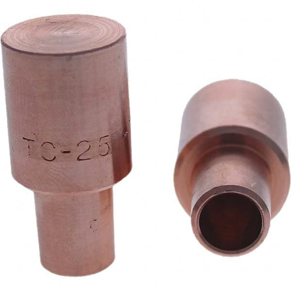 Tuffaloy - Spot Welder Tips For Use With: 5RW Cap Taper Electrode Holder Type: Male Cap C Nose (Flat) - Exact Tool & Supply