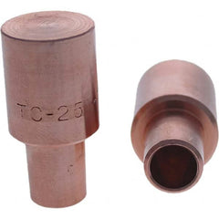 Tuffaloy - Spot Welder Tips For Use With: 5RW Cap Taper Electrode Holder Type: Male Cap C Nose (Flat) - Exact Tool & Supply