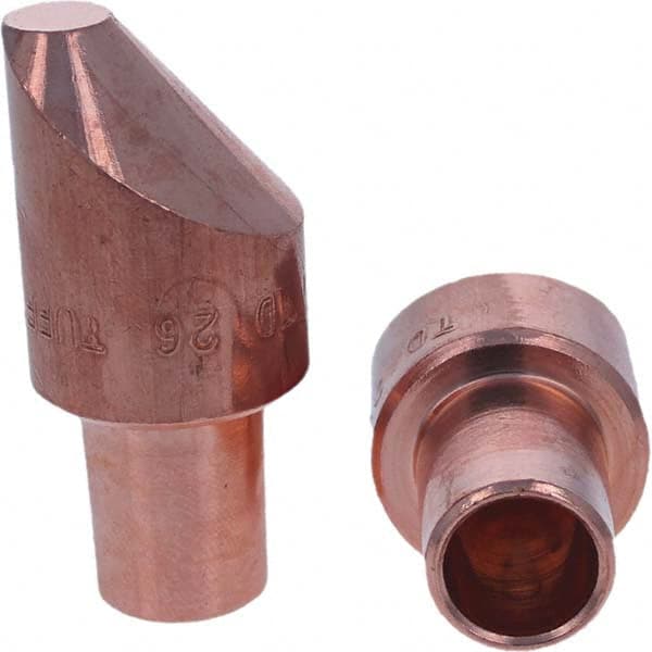 Tuffaloy - Spot Welder Tips For Use With: 7RW Cap Taper Electrode Holder Type: Male Cap D Nose (Offset) - Exact Tool & Supply