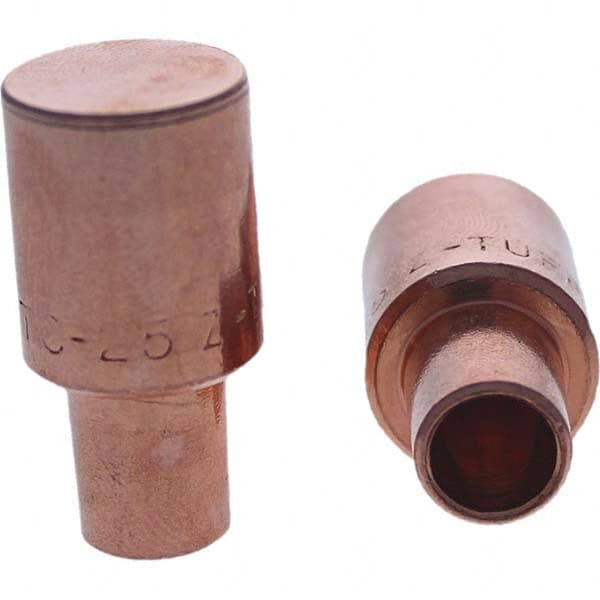 Tuffaloy - Spot Welder Tips For Use With: 5RW Cap Taper Electrode Holder Type: Male Cap C Nose (Flat) - Exact Tool & Supply