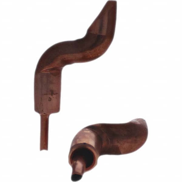 Tuffaloy - Spot Welder Tips For Use With: 4RW Electrode Holder Type: Double Bend Tip D Nose (Offset) - Exact Tool & Supply