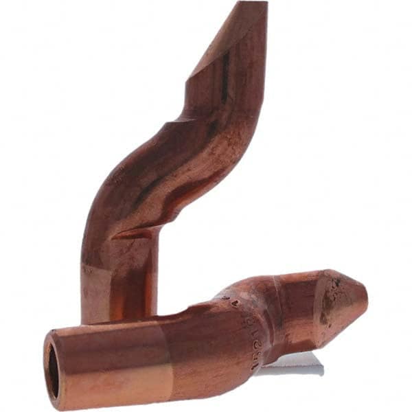 Tuffaloy - Spot Welder Tips For Use With: 5RW Electrode Holder Type: Double Bend Tip D Nose (Offset) - Exact Tool & Supply