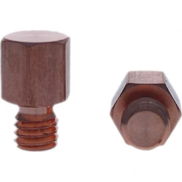 Tuffaloy - Spot Welder Tips For Use With: 3/8-16 Threaded Electrode Holder Type: Threaded Tip C Nose (Flat) - Exact Tool & Supply